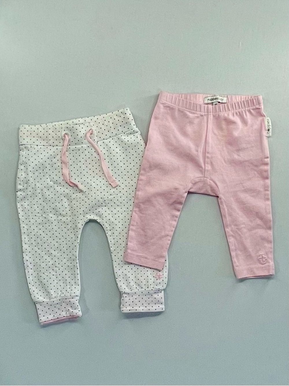 NWOT Noppies Baby Girl Pant Set Size 62 (0-3M) - Pink & Polka Dot